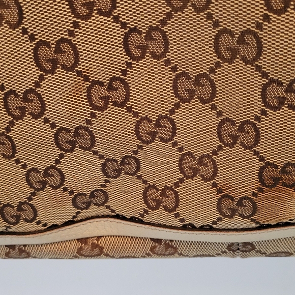 Authentic Gucci GG Canvas Leather Beige/White Tote Bag - Picture 16 of 16